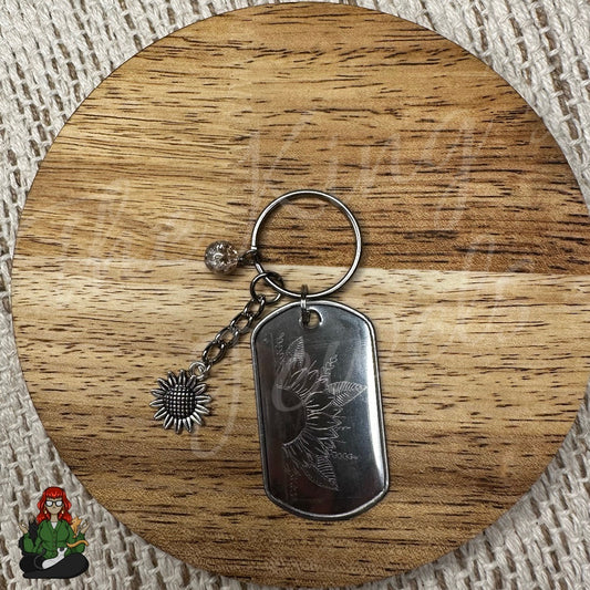 Etched Dog Tag "Green Thumb" Keychain!