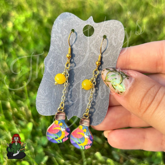 Gladys - Lunar Lightbulb Earrings!