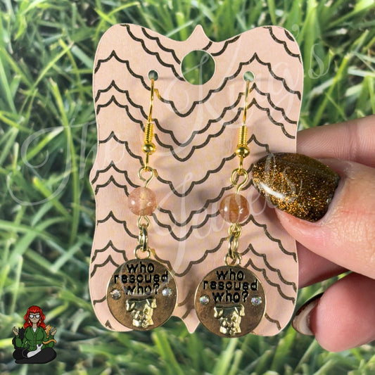 Katie - "Who Rescued Who?" Dog Lover Earrings!