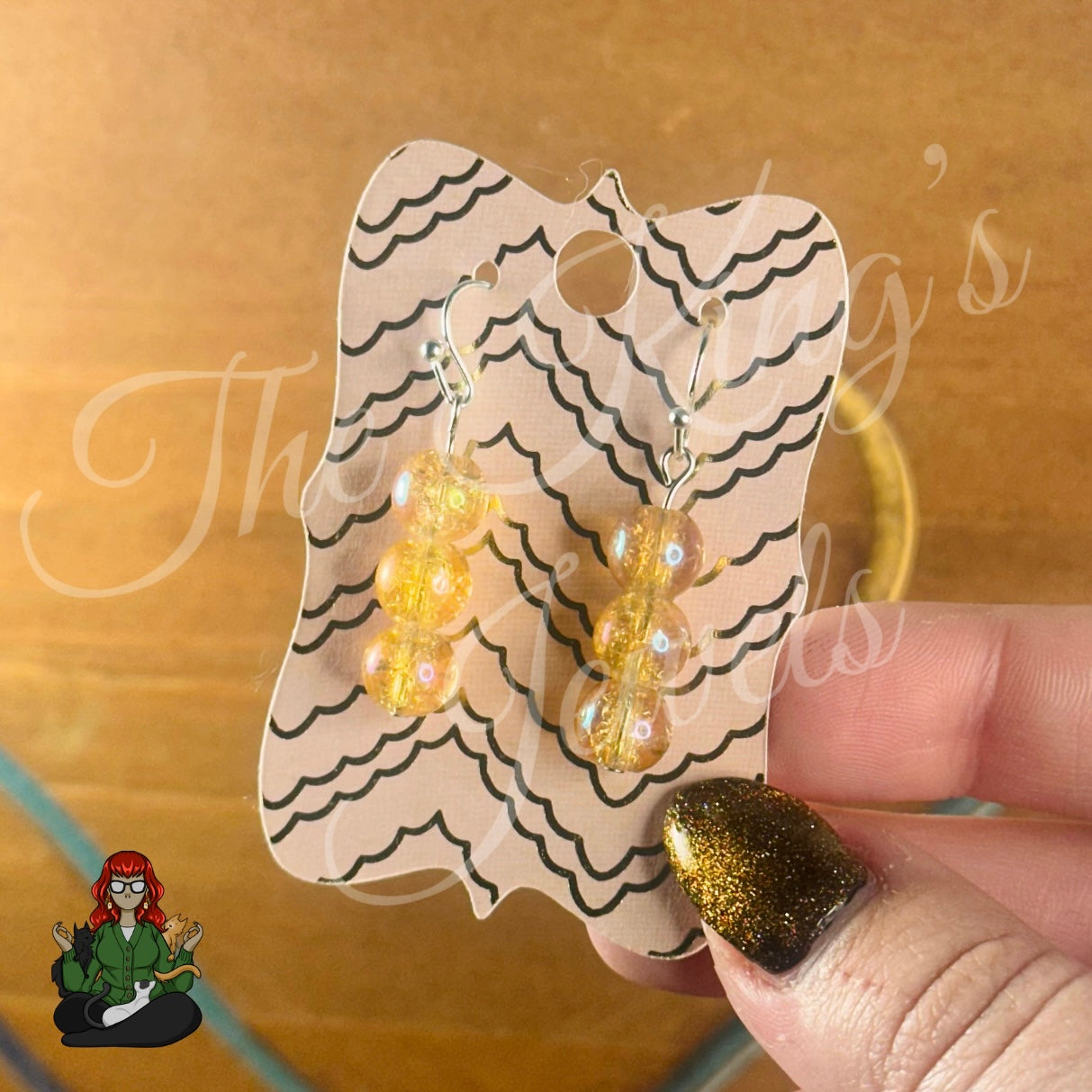 Melissa - Yellow Crackle Bead Earrings!