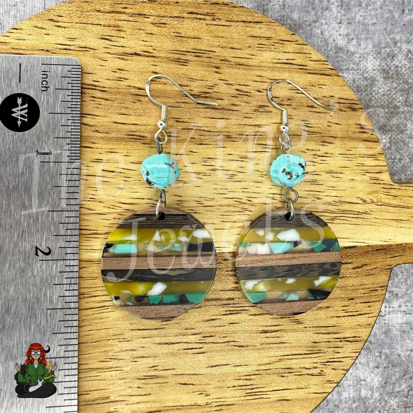 Katie - Wood & Clay Pieces in Resin Earrings!