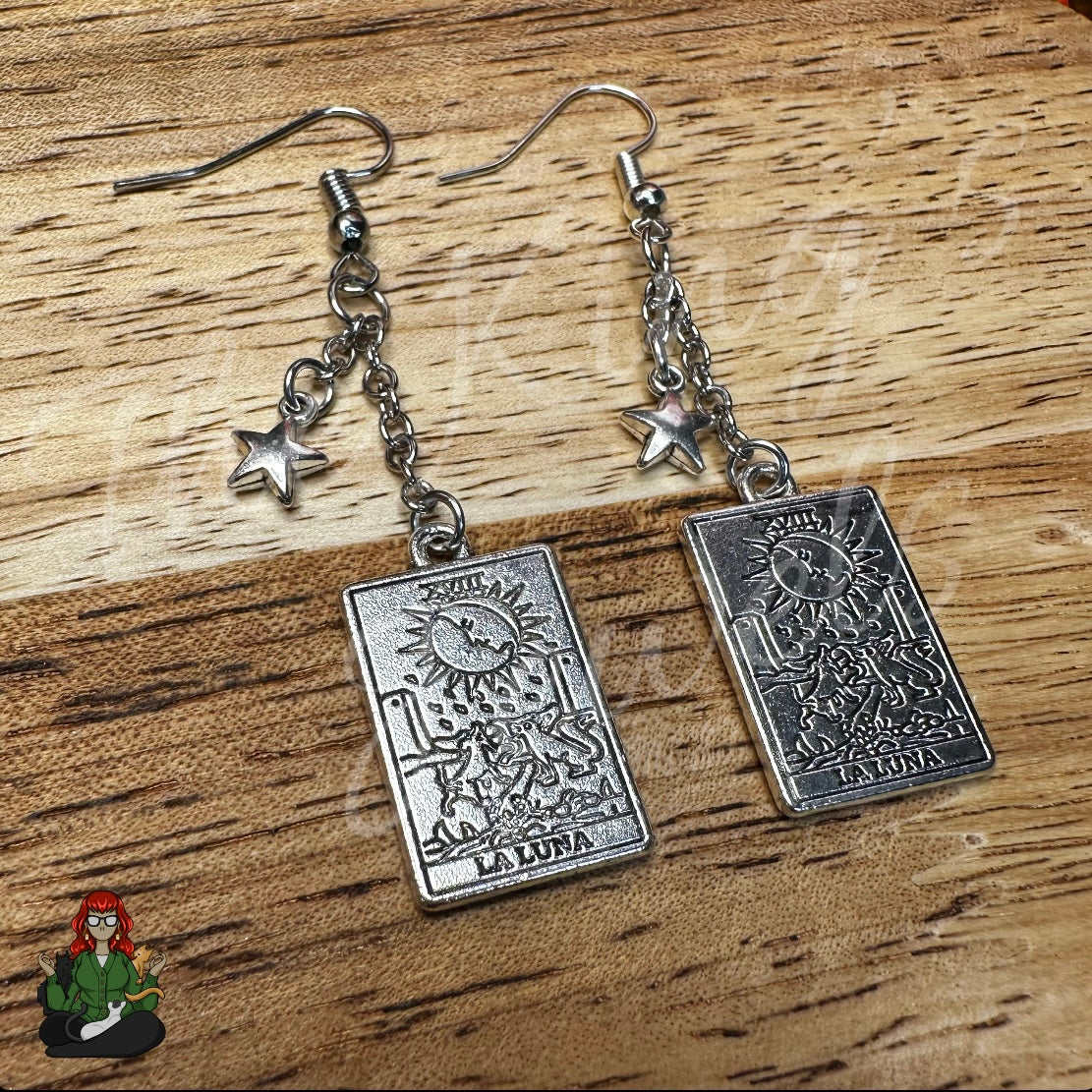 Gladys - 'La Luna' Tarot Card & Dainty Star Charm Earrings!