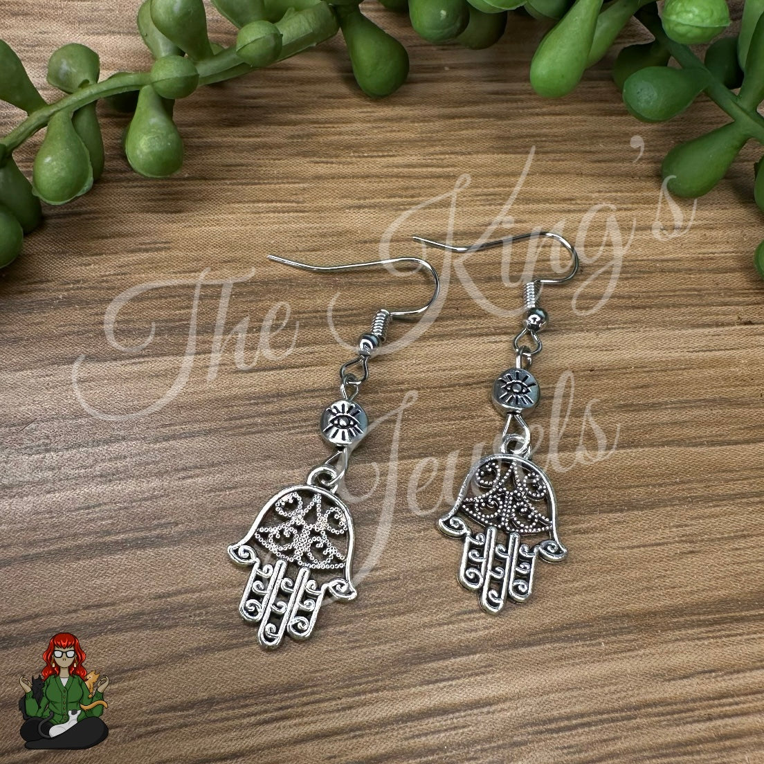 Katie - Evil Eye Filigree Hamsa Earrings!