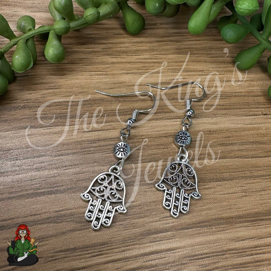 Katie - Evil Eye Filigree Hamsa Earrings!