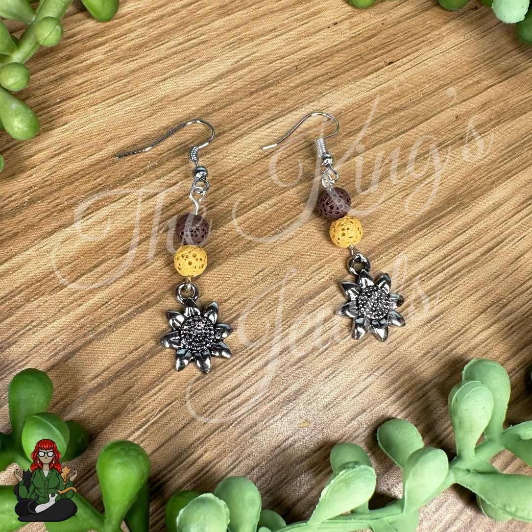 Katie -  Beaded Sunflower Earrings!