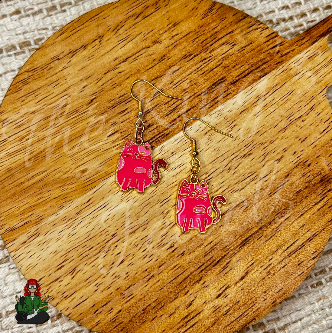 LeonaRae - Hot Pink Kitty Earrings!