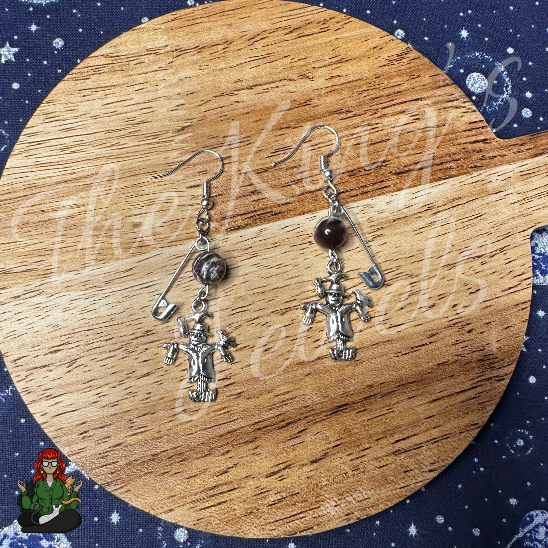 Raven - Scarecrow Safety Pin Earrings!