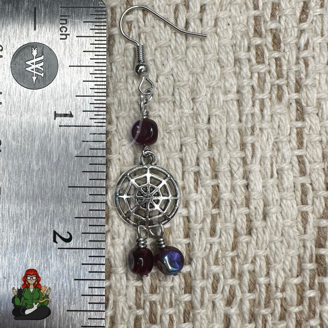 Freya - Spiderweb Dreamcatcher Earrings!