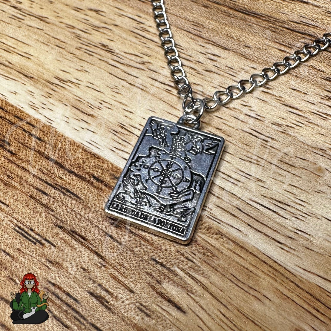 Ella - Wheel of Fortune Tarot Card Necklace!