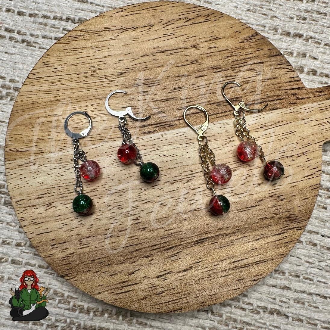 Gladys - Christmas Bead Earrings!