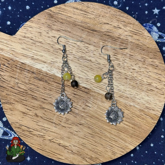 Gladys - Silver Sunflower Earrings!