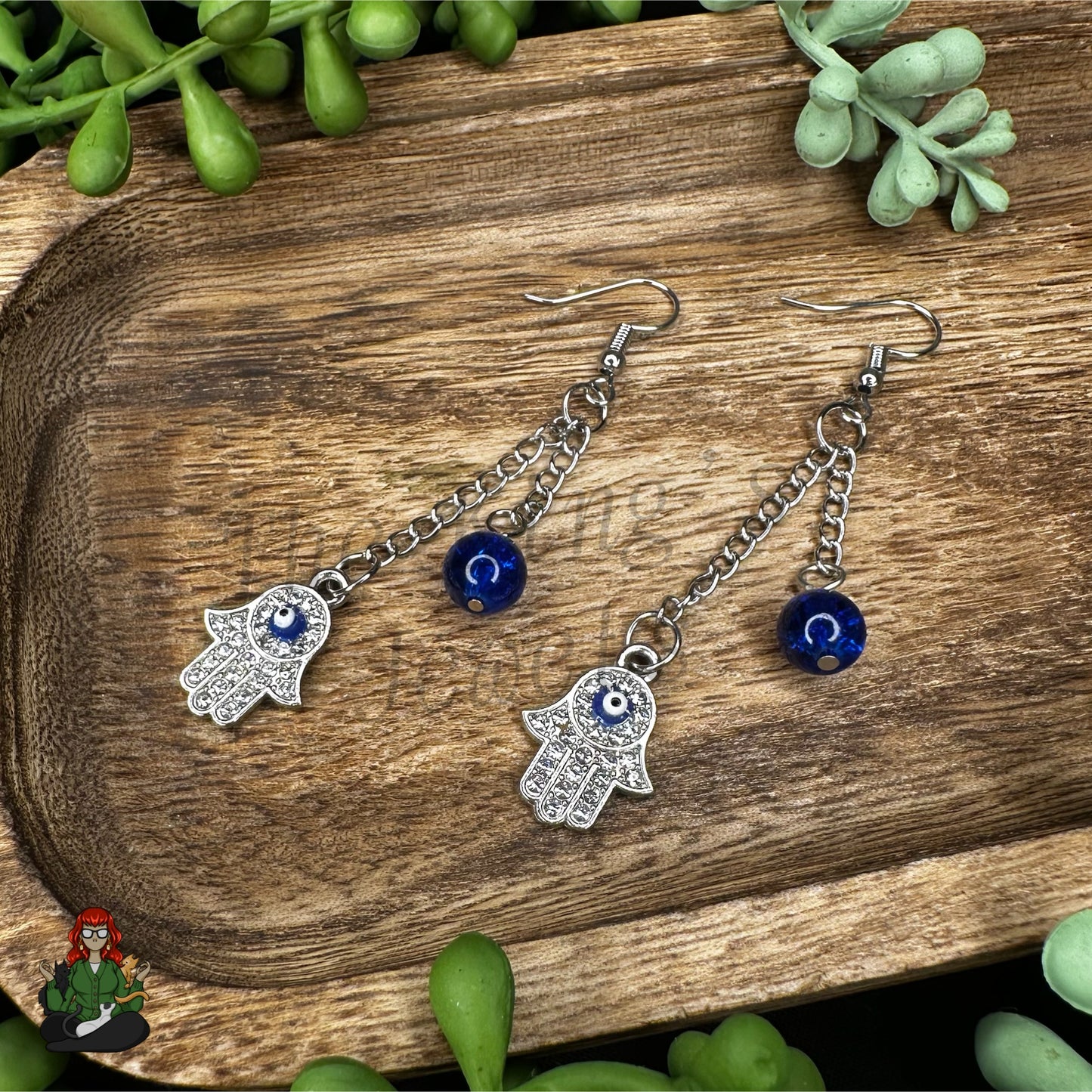 Gladys - Evil Eye Hamsa Earrings!