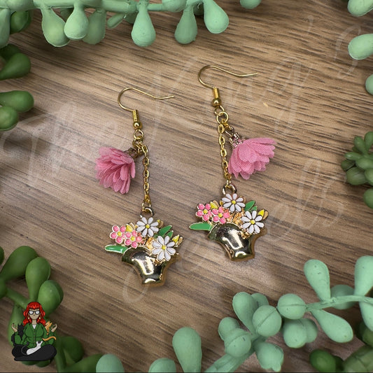 Gladys - Flower Basket Earrings!