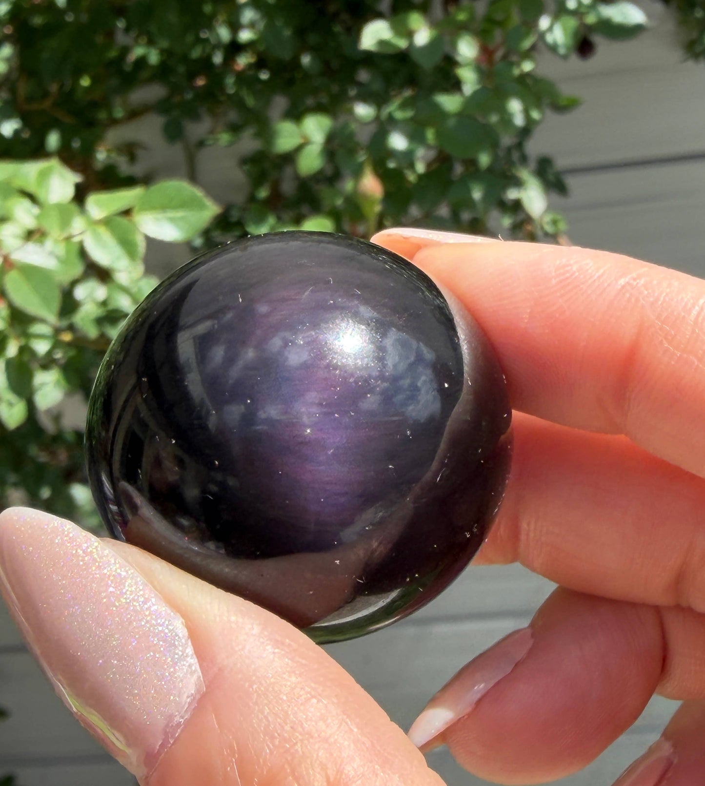 Natural Rainbow Obsidian Spheres