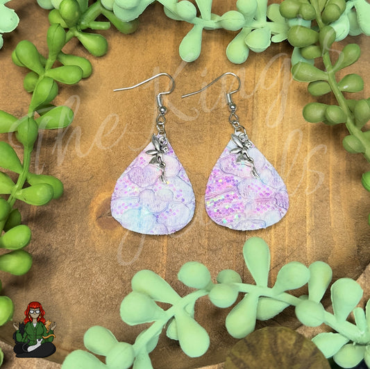 Rose - Embossed Watercolor Fairy Earrings!