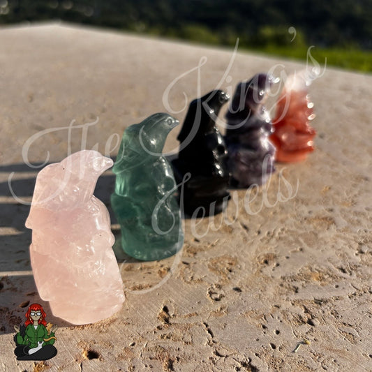 Crystal Skull & Crow Carvings!