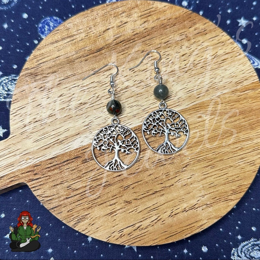 Katie - Tree of Life & Bloodstone Bead Earrings!