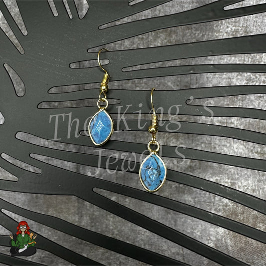 LeonaRae - Blue Rounded Diamond Charm Earrings!