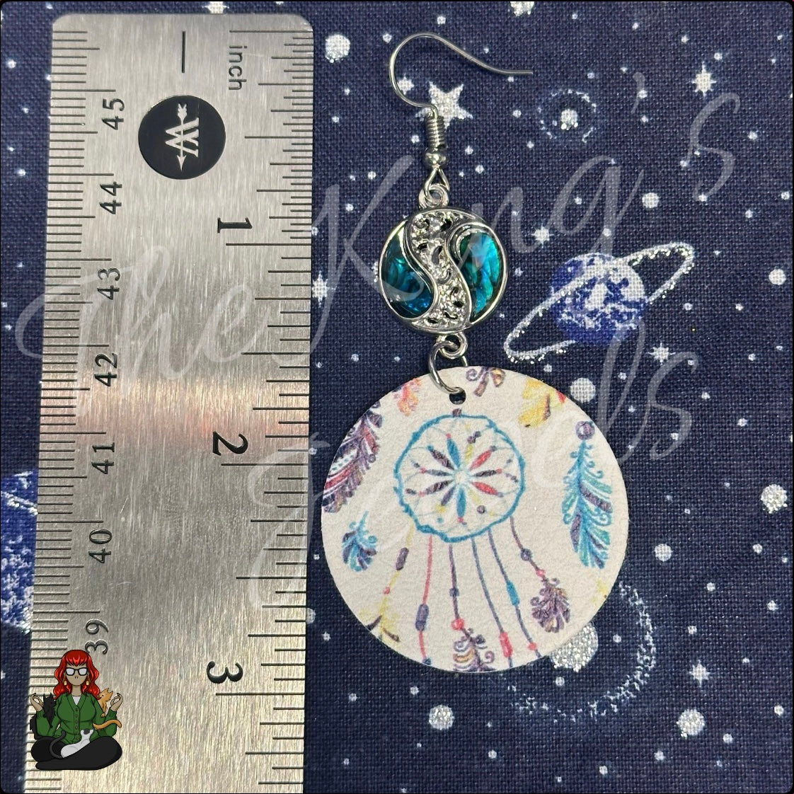 Anna - Yin Yang & Dreamcatcher Faux Leather Earrings!