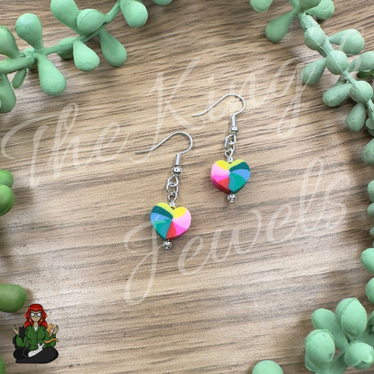 Melissa - Rainbow Heart Bead Earrings!