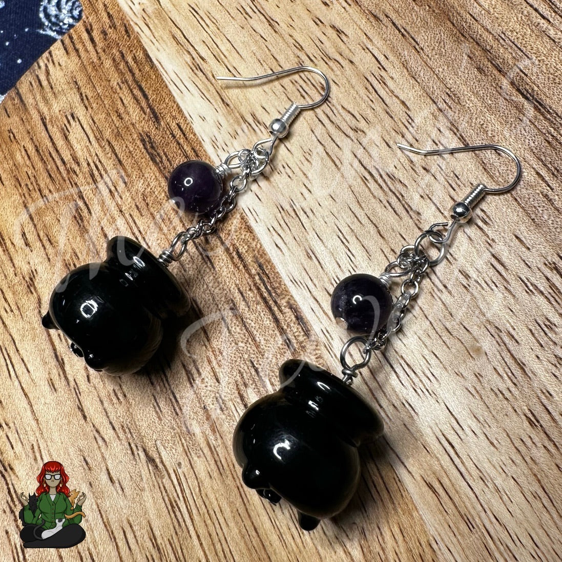 Gladys - Black Cauldron Earrings!