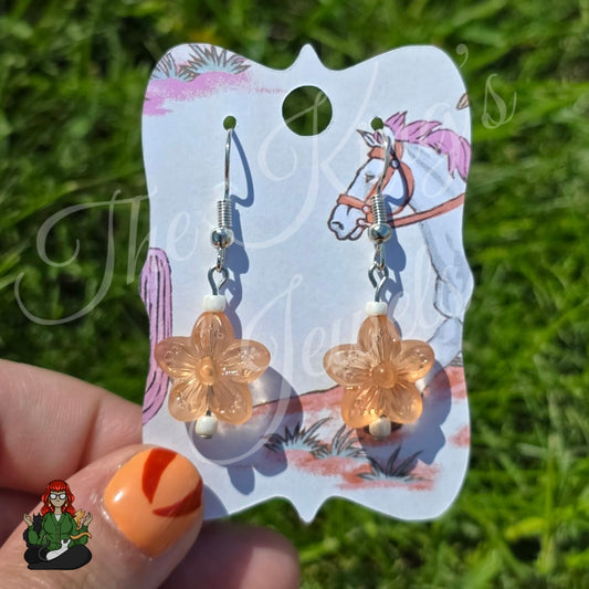 Melissa - Peach Flower Earrings!