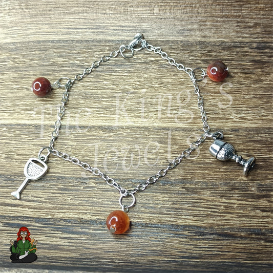 Rhiannon - Red Wine Charm Bracelet!