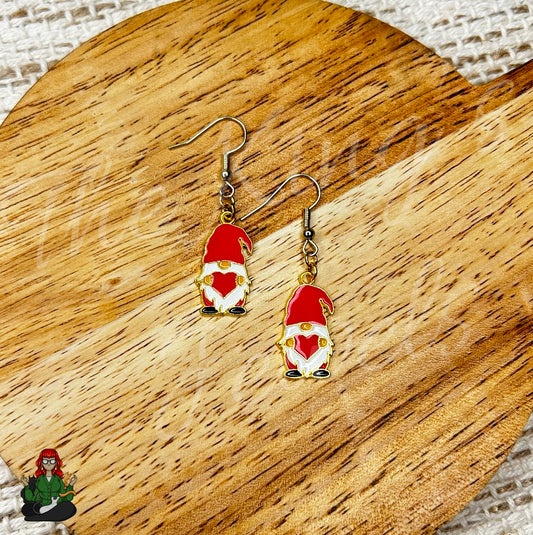 LeonaRae - Red Hat Gnomes Earrings!