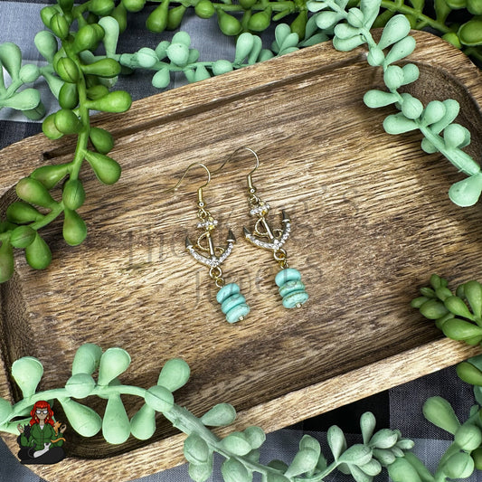 Katie - Anchor & Beaded Earrings!