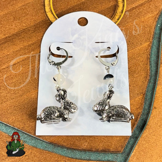 Katie - Bunny & Smokey Quartz Earrings!