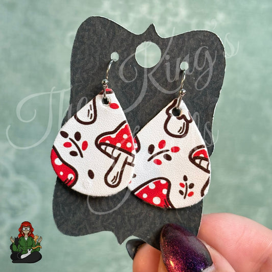 Rose - Mushroom Faux Leather Earrings!