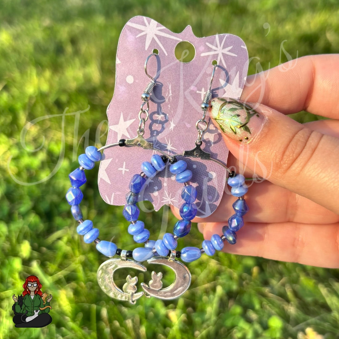Riona - Blue Cat Moon Earrings!