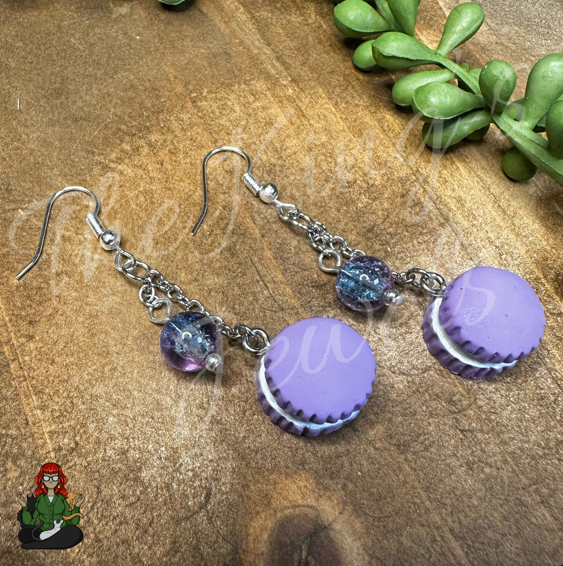 Gladys - Purple Macron Earrings!