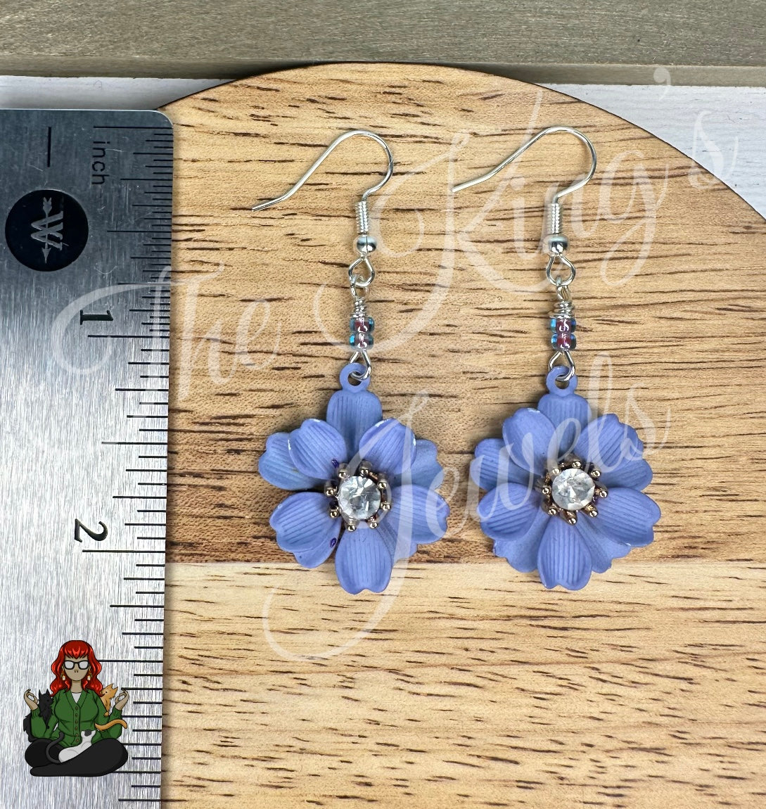 Katie - Blue Flower & Blue to Purple Shift Earrings!