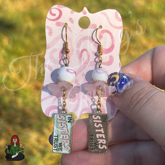 In Sisters We Trust - Breast Cancer Awareness Earrings!