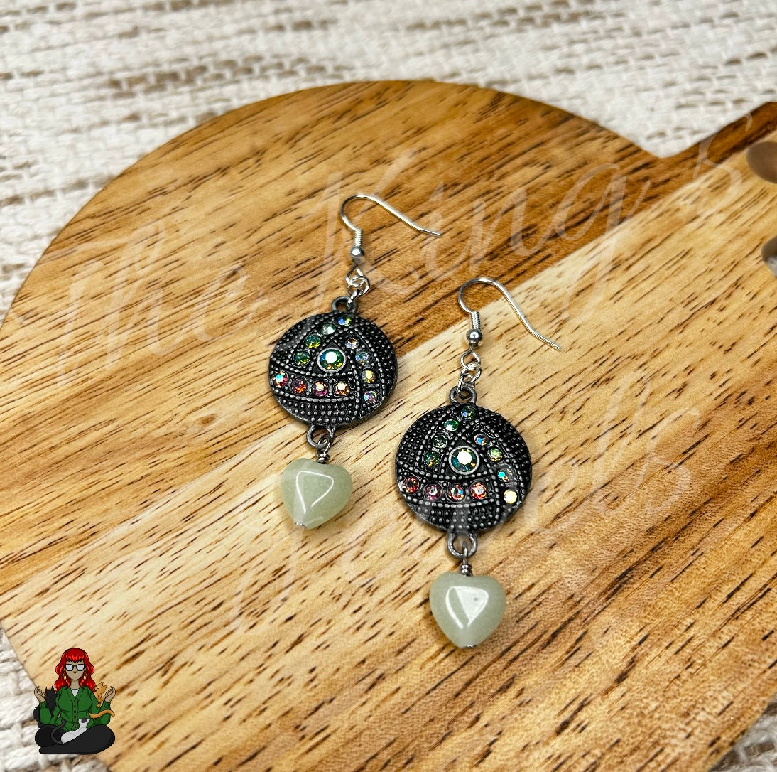 Katie - Gunmetal & Quartz Earrings!