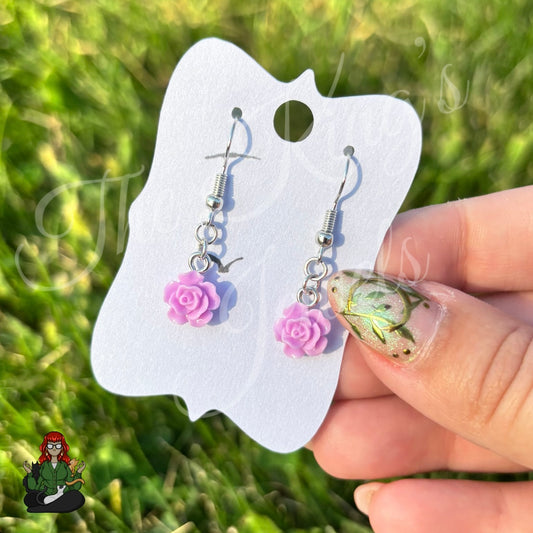 LeonaRae - Dainty Purple Rose Earrings!