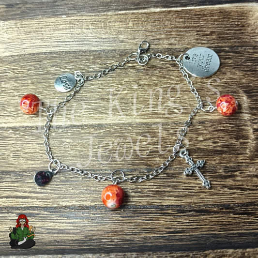 Rhiannon - Red Religious Charm Bracelet!