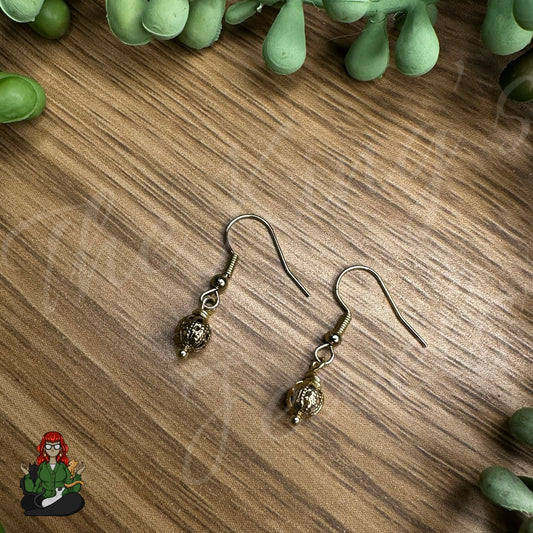 Shirley - Dainty Gold Bead Earrings!