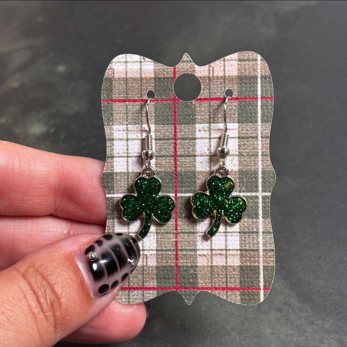 LeonaRae - Glittery Green Shamrock Earrings!