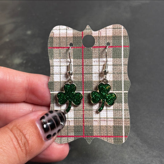 LeonaRae - Glittery Green Shamrock Earrings!