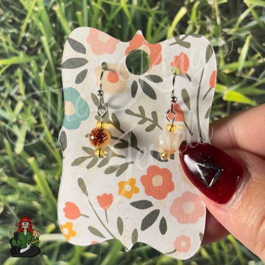 Melissa - Dainty Agate & Glass Bead Earrings!