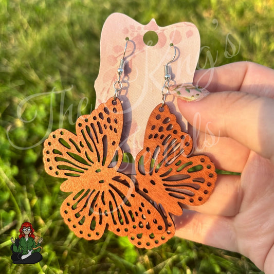 LeonaRae - Large Wooden Butterfly Earrings!