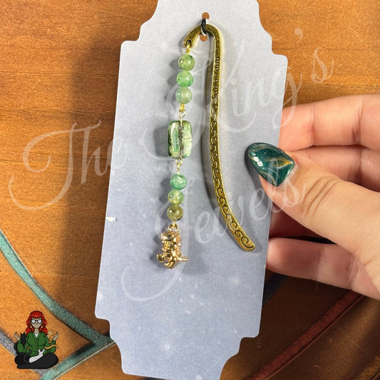 GwennaBelle - Dinosaur Green Kyanite Beads Bookmark!