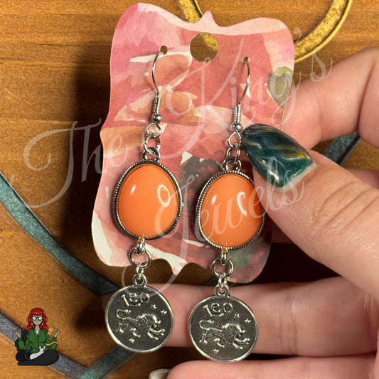 Katie - Double Sided Leo Zodiac Earrings!