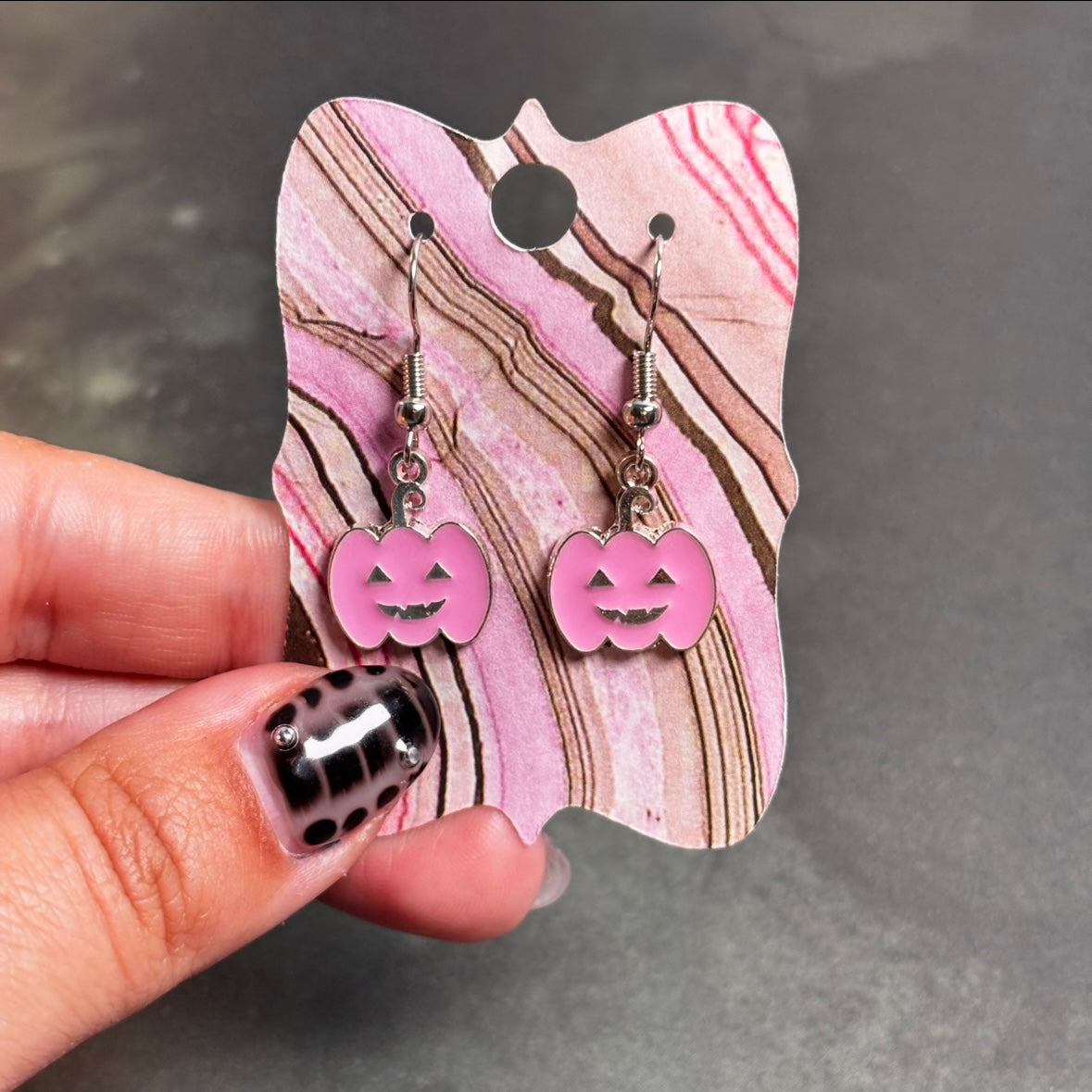 LeonaRae - Pink Jack-o-Lantern Pumpkin Earrings!