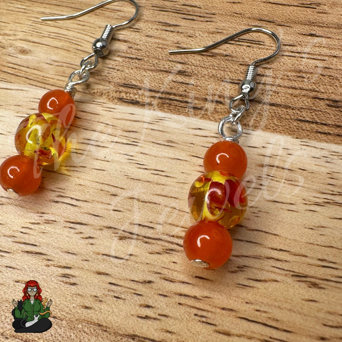 Melissa - The Fire Within Beaded Earrings!