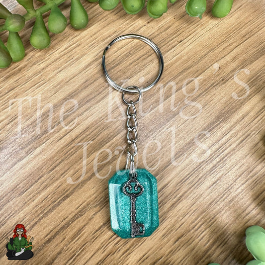 Green Key Resin Keychain!