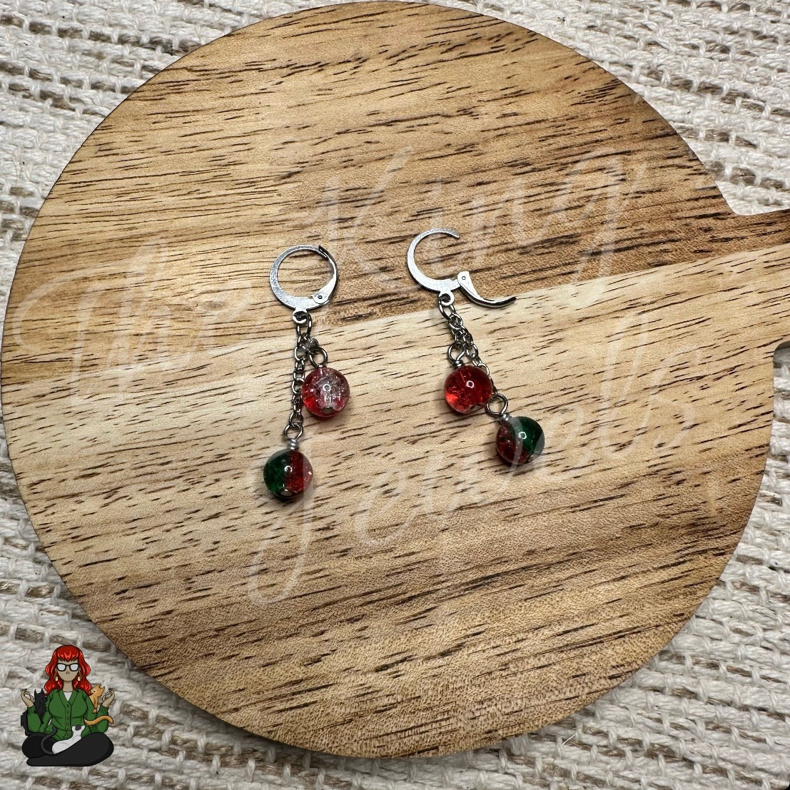 Gladys - Christmas Bead Earrings!