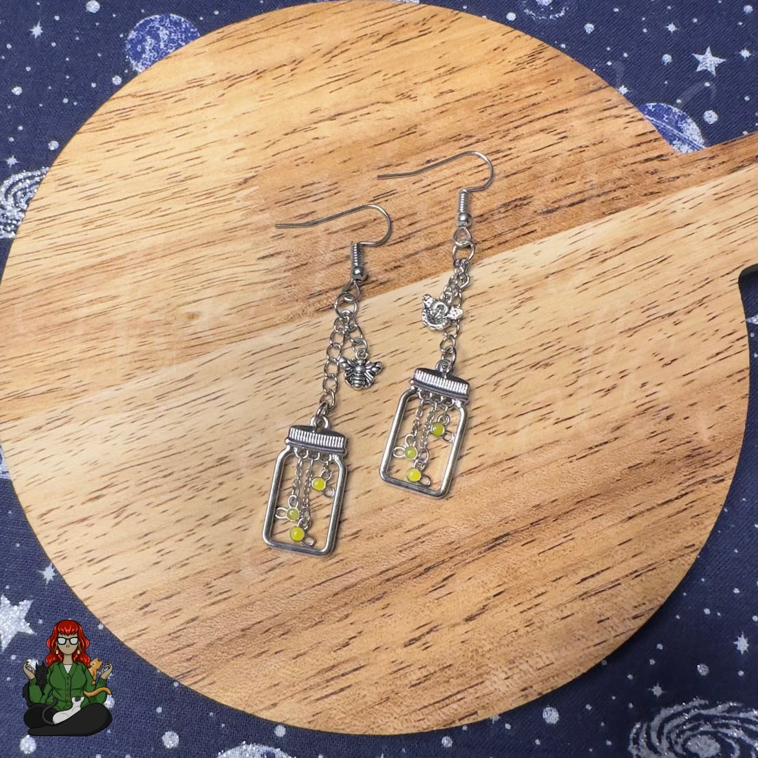 Gladys - Firefly in a Jar Earrings!